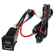 PD+QC 3.0 Car Charger Socket Fast-Charging Outlet Power Adapter for RAV4 PD+QC3.0