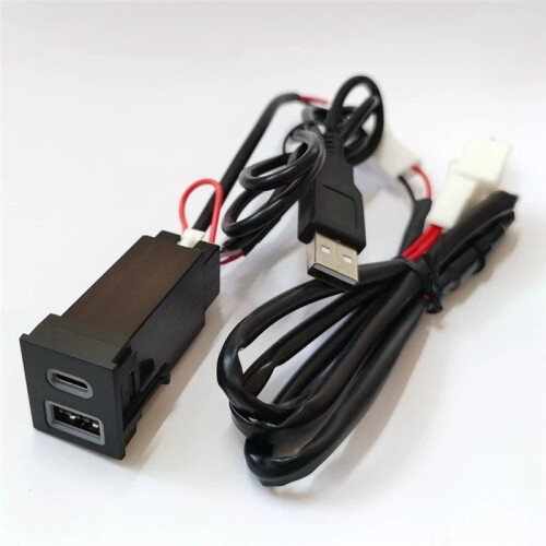 PD+QC 3.0 Car Charger Socket Fast-Charging Outlet Power Adapter for  RAV4 PD+USB 1
