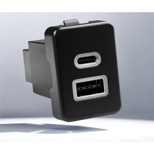 Tomada Dupla para Carro com Carregamento Rápido USB Tipo C PD QC3.0 para  Transit 2009-2016 2