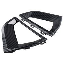 1Pair Front Bumper Grille Cover Fog Light Frame for 5 Series G38 G30 G31 21-24 Air Duct Brake Trim ABS Carbon Fiber