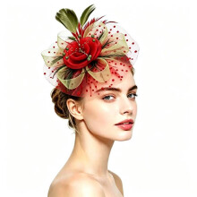 (Style 3)Accessorio per capelli in piuma con stile floreale vintage e dettagli perlati matrimoni per