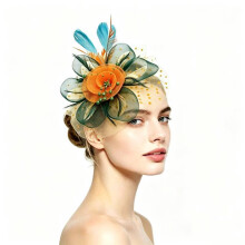 (Style 5)Accesorio de pelo de plumas con estilo floral vintage y detalles de perlas para bodas