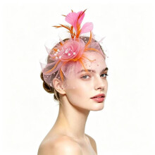 (Style 11)Accessoire cheveux plume avec détails vintage style fleur et perles pour mariage