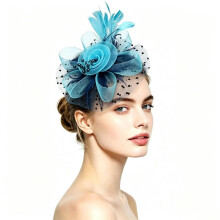 (Style 4)Feather Hair Accessory With Vintage Flower Style And Pearl Details For Weddings