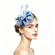 (Style 10)Feather Hair Accessory With Vintage Flower Style And Pearl Details For Weddings