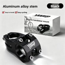 (Black)Hollow Aluminum Alloy Bike Stem For Mountain With Short Reach And Fit Secure