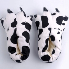 (Cow Shoes, S(Kids)) Adults Kids Cosplay Costume Slippers Claw Paw Shoes Cartoon Home Indoor Animal