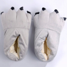 (Gray Shoes, M(Adult)) Adults Kids Cosplay Costume Slippers Claw Paw Shoes Cartoon Home Indoor Animal