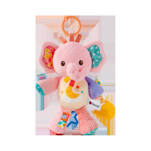 (Pink)Peluche hochet chien éléphant lion jouet avec son et design suspendu pour jeu de bébé