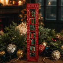 (Bright Red)Mini Book Ornament Advent Calendar Geometric Shape For Christmas Home Styling