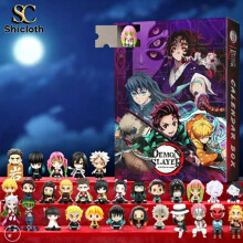 (Purple)Demon Slayer Kimetsu No Yaiba Acrylic Christmas Blind Box Calendar Gift Figures