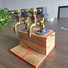 (Double Head)Dispensador de vino de whisky con diseño creativo y acabado en madera regalo duradero