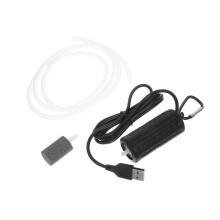 Tyst USB Luftbubbla Disk Stenluftare Fiskakvarium Dammpump Hydroponisk Syreslang Svart