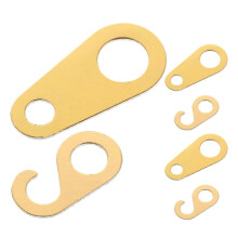 pares de ganchos para cadena de reloj de cuco, pestañas ornamentales, kit de péndulo de reloj antiguo, dorado, 2,40 x 1,20 x 0,20 cm