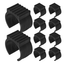 Almohadillas antideslizantes de vinilo para soportes de hamacas, 20 unidades - Se fijan a tubos de 38-42 mm, color negro, 4,60 x 4,30 x 2,60 cm.