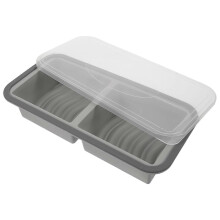 Molde de silicona de 2 compartimentos para gelatina con tapa, antiadherente, rectangular, reutilizable, para postres y repostería navideña.