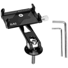 Soporte para teléfono móvil/smartphone para manillar de bicicleta/patinete, color negro, 8,90 x 6,50 x 2,50 cm.