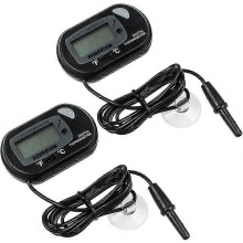 Termómetro digital LCD para acuario, paquete de 2, sonda sumergible -50-70 C, 1 C, ventosa, batería.