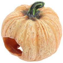Accesorio de decoración para acuario: calabaza de resina naranja con forma de escondite para peces.