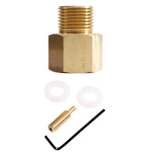 Adaptador convertidor de tanque de cilindro de CO2 W21.8-14 a W21.8-14 con válvula RPV para acuario, color latón.