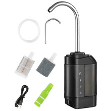 Bomba de agua y oxígeno automática portátil con sensor inteligente y luz para cebo, color negro.