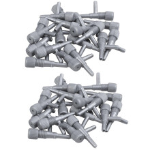 40 válvulas de control de flujo para tubos de oxígeno y aire comprimido para acuarios, color gris.