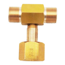 Adaptador en T de latón para botella de CO2 W21.8-14 DIN 477