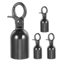 juego de tapas de extremo de cuerda con tornillos, cierres de mosquetón, ganchos de barrera para separador de colas, color negro.