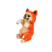 Figura de perro de resina para colgar en la pared, ideal para macetas, peceras o como decoración colgante multicolor.