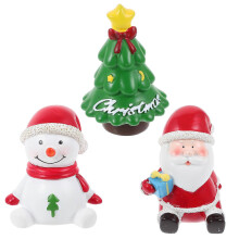 Set de miniaturas navideñas de Papá Noel para decoración de acuario, 3 adornos de resina.