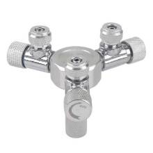 Divisor de CO2 multidireccional de aleación de aluminio para acuario, válvula de aguja, válvula de retención, solenoide con contador de burbujas 3
