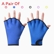 (Blue,L)Aqua Gloves Webbed Paddle Swim Gloves Fitness Water Swimming Training Summer
