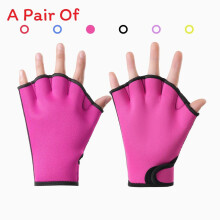 (Pink,L)Aqua Gloves Webbed Paddle Swim Gloves Fitness Water Swimming Training Summer