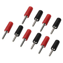 5 Sets Nickel Plated Brass Banana Plug Straight 2mm Spring Panel Socket J.10001 Red Black