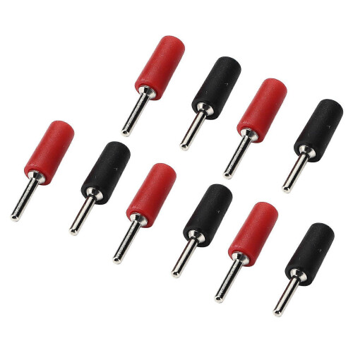 5 Sets Nickel Plated Brass Banana Plug Straight 2mm Spring Panel Socket J.10001 Red Black