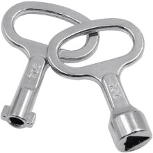 2-Pack 2024 Silver Triangle Meter Wrench for Gas Water Electric Cabinet Metal Socket