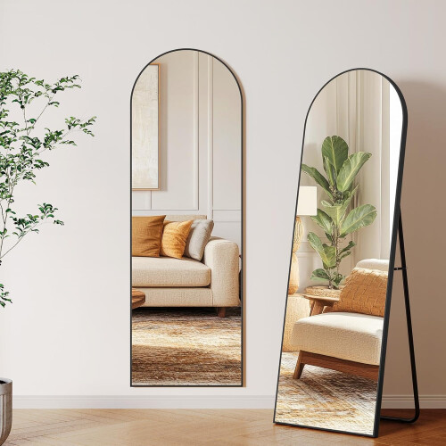 150x50cm Arched Full Length Floor/wall Mirror Blac