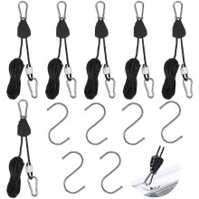 Kit de 6 ganchos de cuerda ajustables con trinquete de 1/8 de pulgada