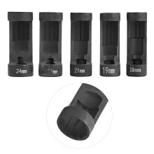 Set di 5 bussole a 12 punte per dadi di fissaggio montanti da 1/2 pollice (18/19/21/22/24 mm) per chiave esagonale 6496