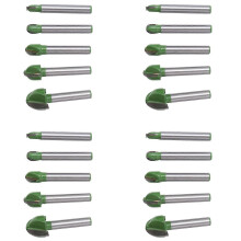 20Pcs Solid Carbide Ball Nose Router Bit Set 6mm Shank CNC End Mill Round Cove Milling Cutter