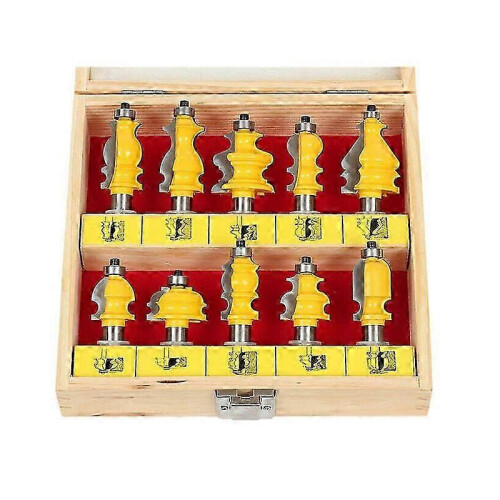 Ensemble de 10 fraises à moulures architecturales, queue de 1/2 pouce, 16101