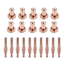 Juego de 10 boquillas y electrodos para soplete de corte por plasma, compatible con los modelos 9-8210 y 9-8215.