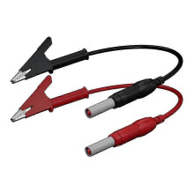Lot de 2 cordons de test rétractables de sécurité avec fiches bananes de 4 mm, rouge et noir, 1 m, cuivre nickelé