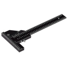 Righello a T multifunzionale in alluminio per lavorazione del legno, lunghezza 0-280 mm, strumento di misurazione nero, 1 pezzo