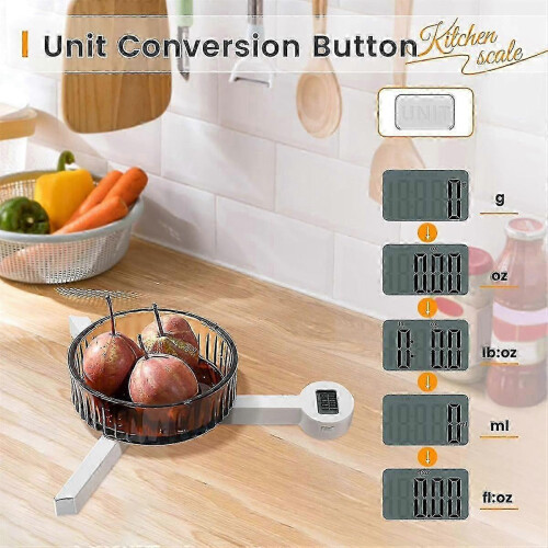 Folding Digital Food Scale High Precision Portable Kitchen Baking Scale White 2