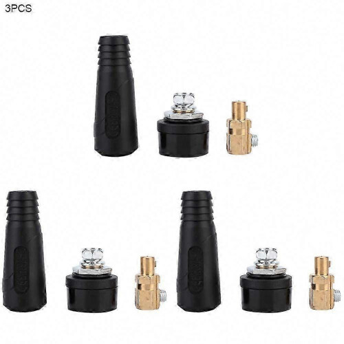 3-Pack Copper Euro Welding Quick Couplers 200-400A Cable Connectors 10-25mm