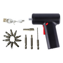 Ergonomic 3.6V USB Rechargeable Cordless Screwdriver Kit with Carrying Case 15pcs