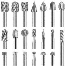 20pcs Rotary Burrs HSS Carving Tool 3mm Grinding Head for Wood Engraving Drill