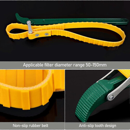 Multifunctional Adjustable Strap Wrench 27cm Handle Oil Filter Removal Tool for Mechanics Plumbers 2