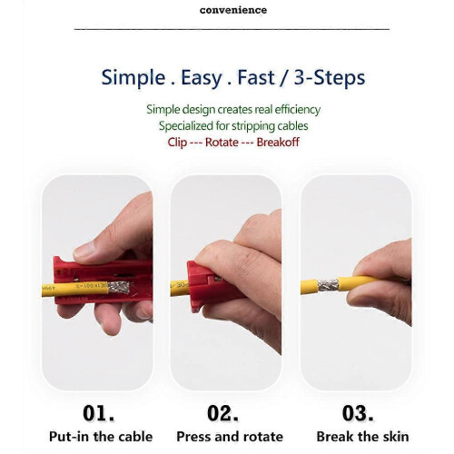 Multi-Function Coaxial Wire Stripping Pen Cutter Durable Rotary Hand Tool Portable Stripper Blue 2